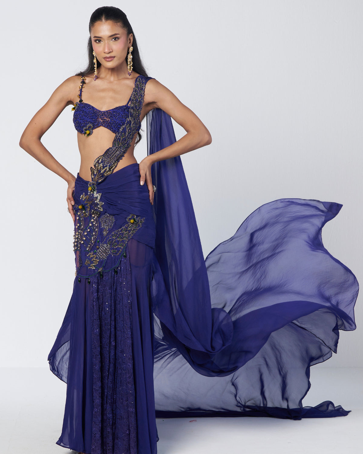 Rimjhim Electric Concept Sari Set