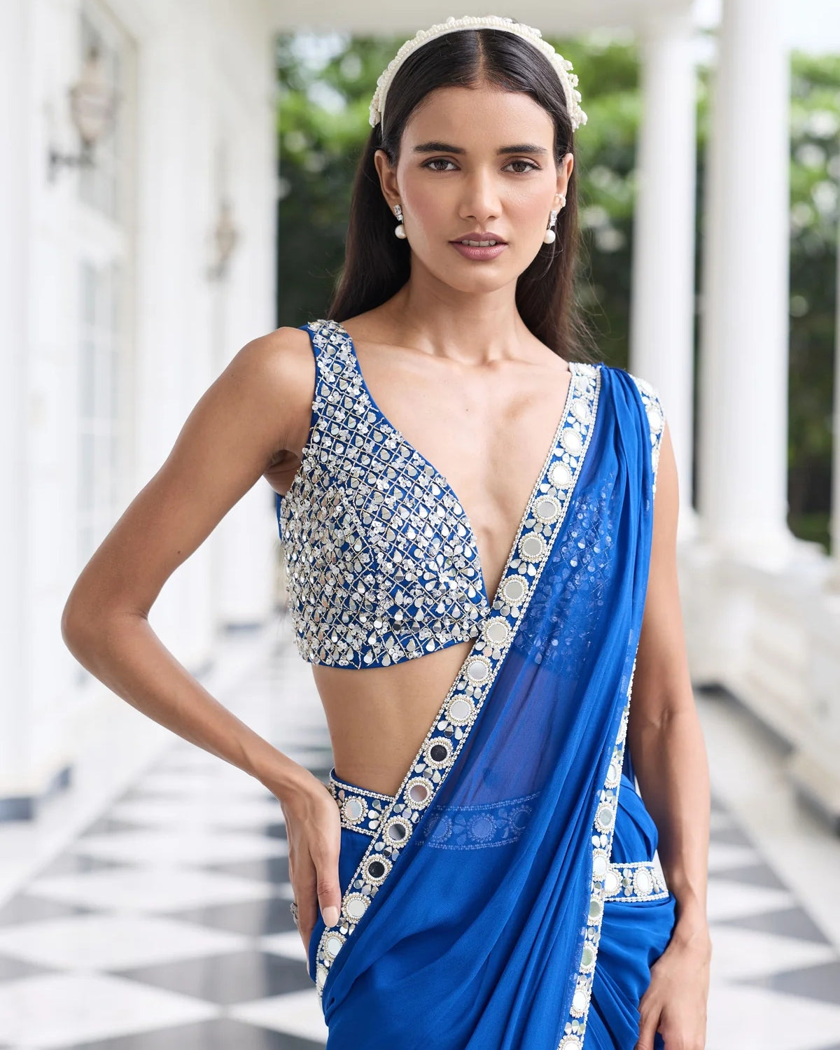 Parul Pre-Draped Sari Set