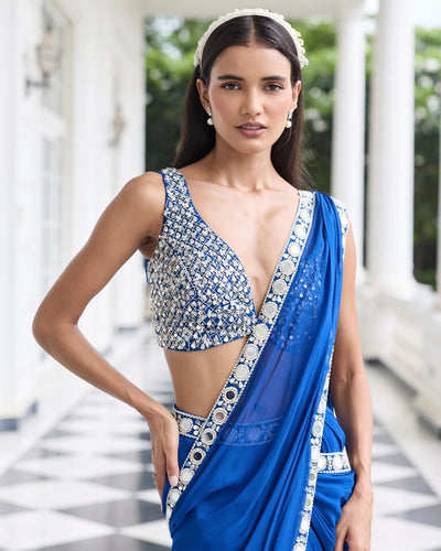 Parul Pre-Draped Sari Set