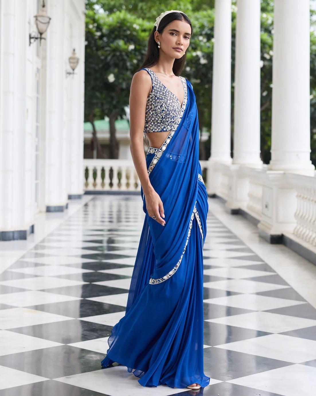 Parul Pre-Draped Sari Set