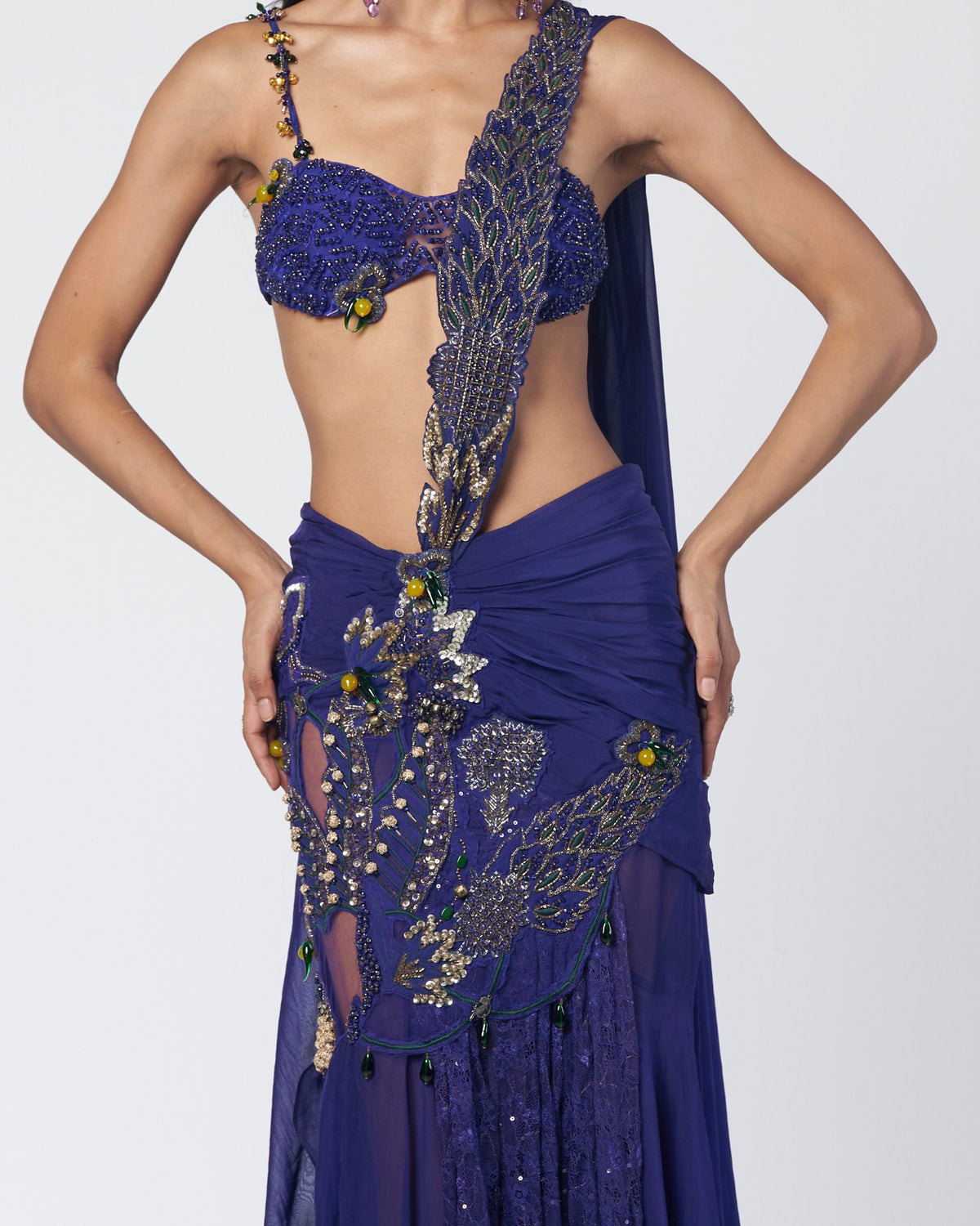 Rimjhim Electric Concept Sari Set