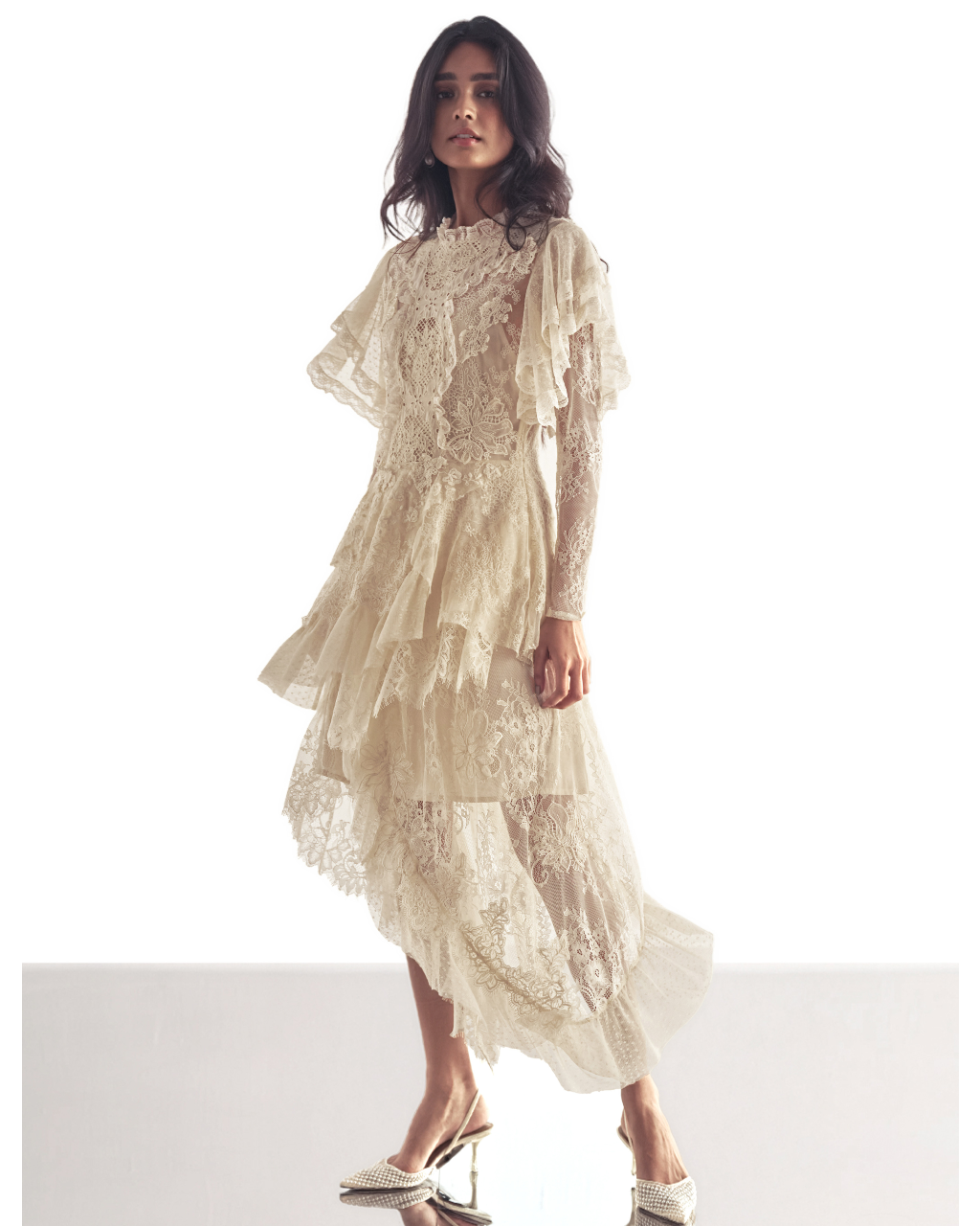 Cascading Lace Midi