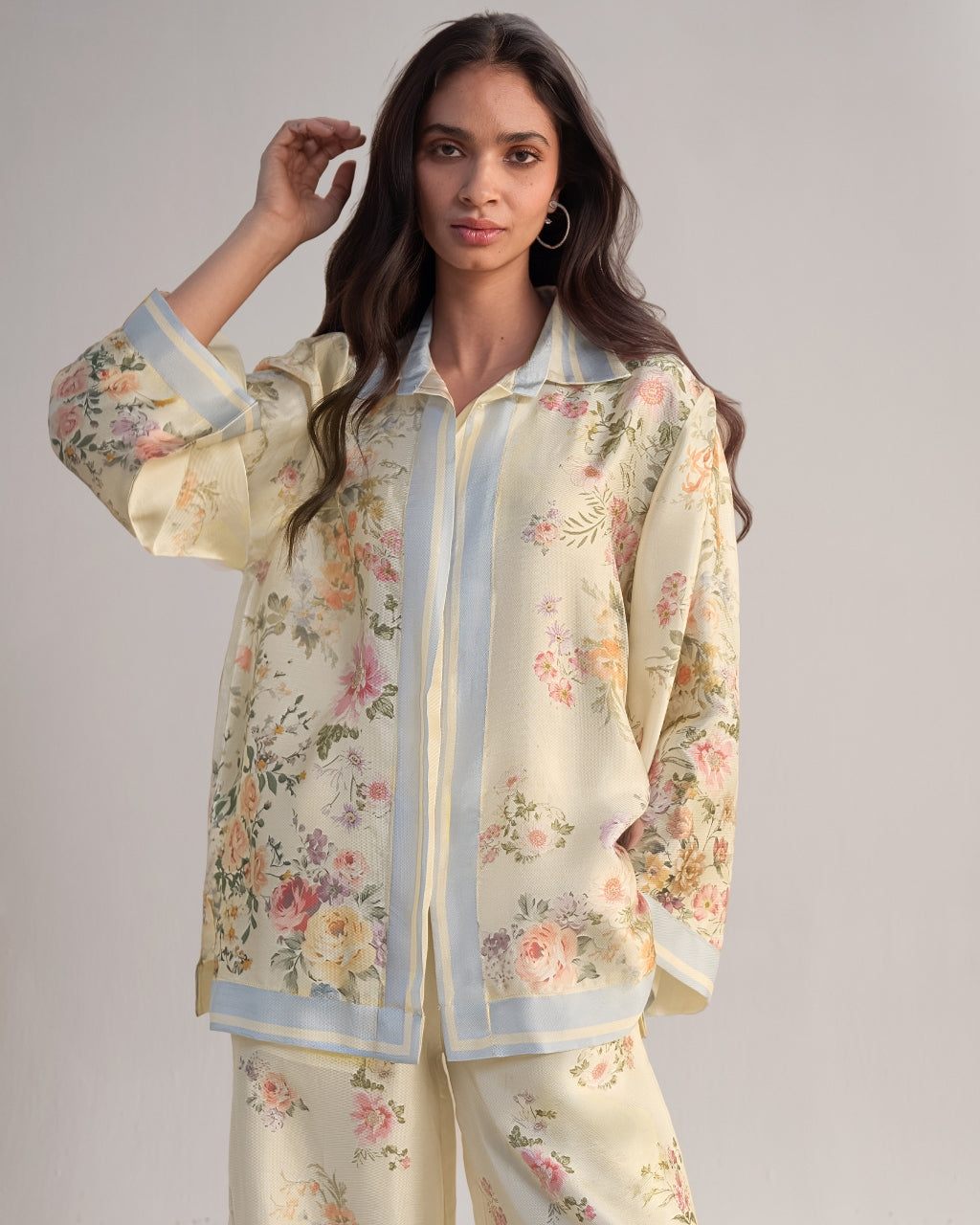 Pastel Floral Printed Pant Set