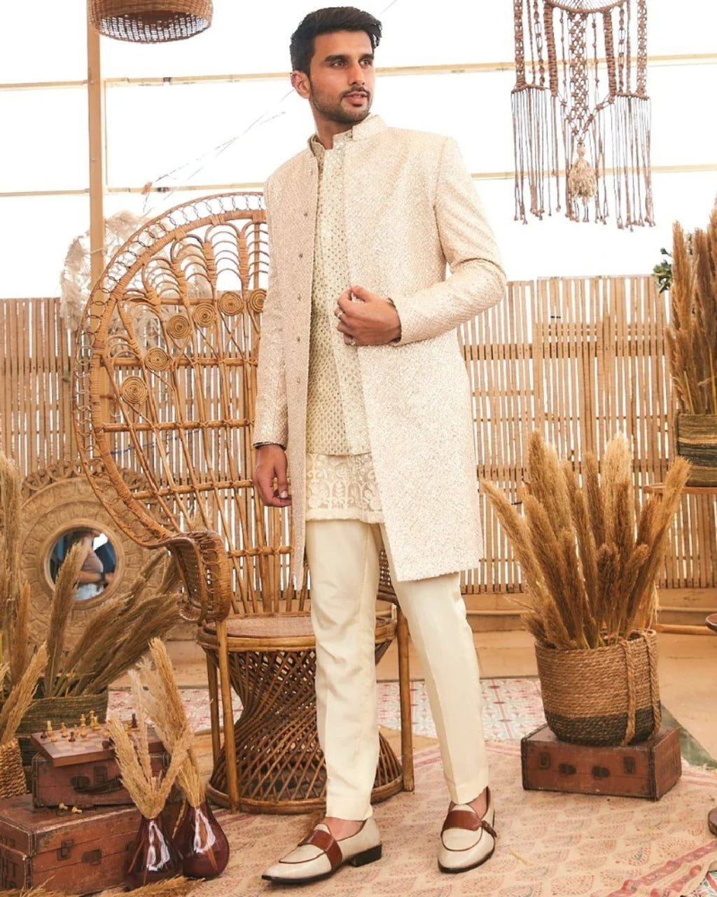 French Knot Sherwani Set