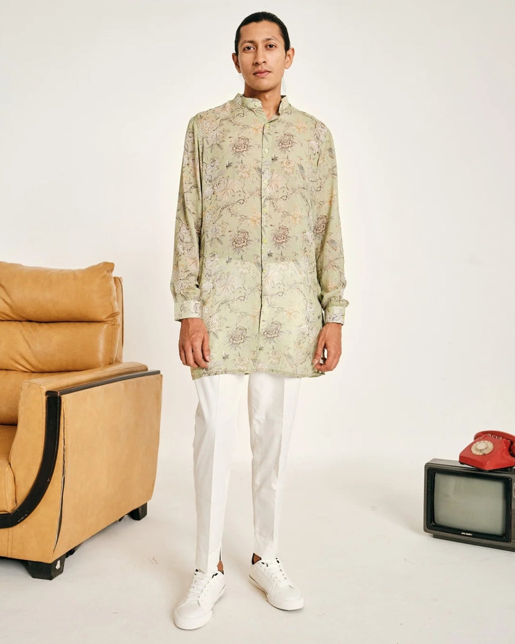 Pista Gulfam Malai Cotton Kurta Pajama Set