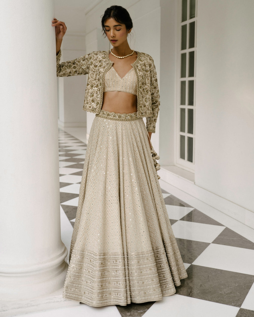 Badla & Sheesha Lehenga With Jacket