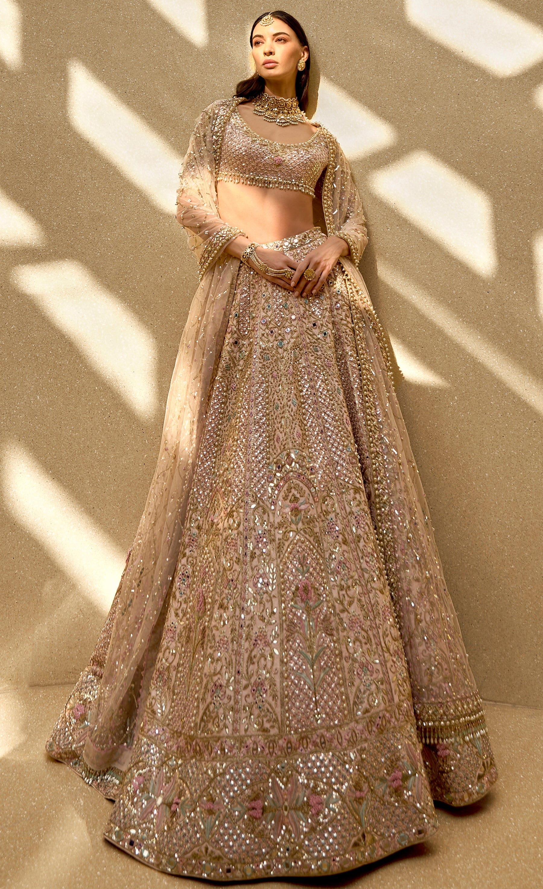 Baby Pink Couture Zardozi Lehenga Set