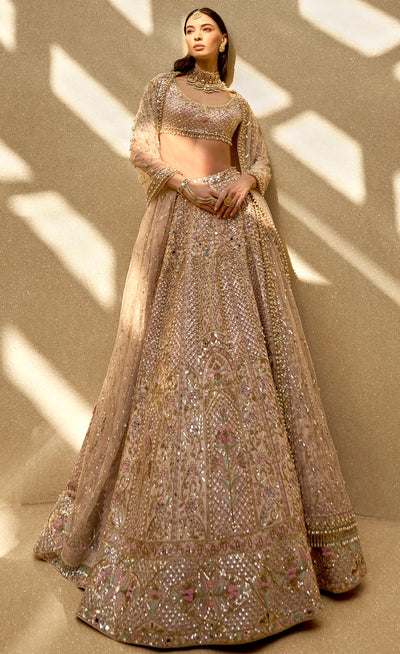 Baby Pink Couture Zardozi Lehenga Set