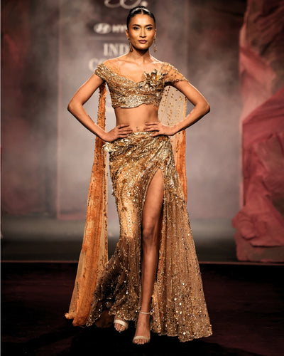 Kanak Lehenga Sari Set