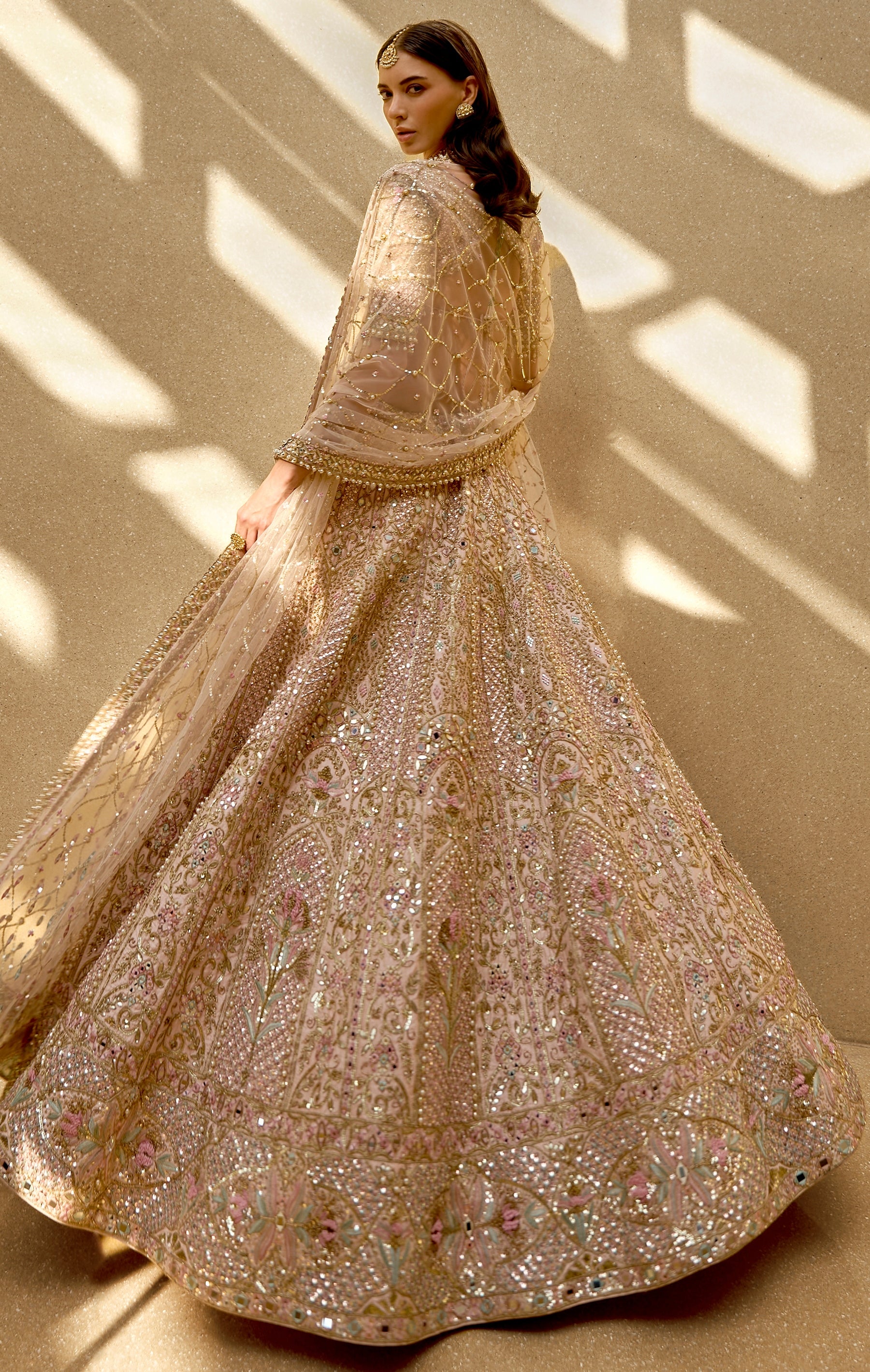 Baby Pink Couture Zardozi Lehenga Set