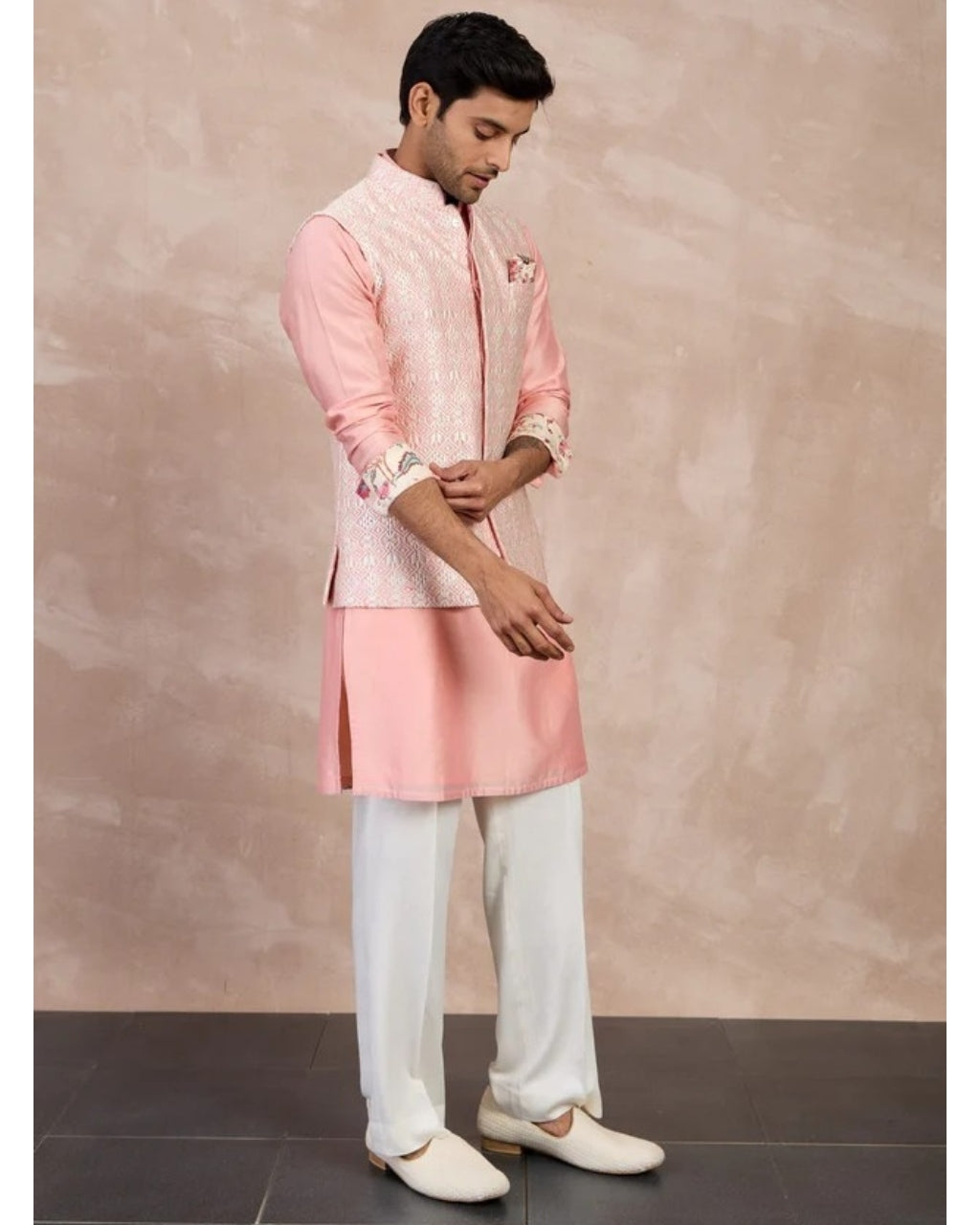 Cotton Candy Plain Chanderi Straight Kurta Set