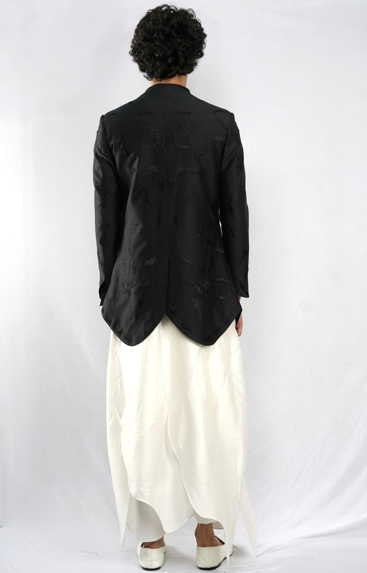 Moth Pattern Embroidered Bandhgala