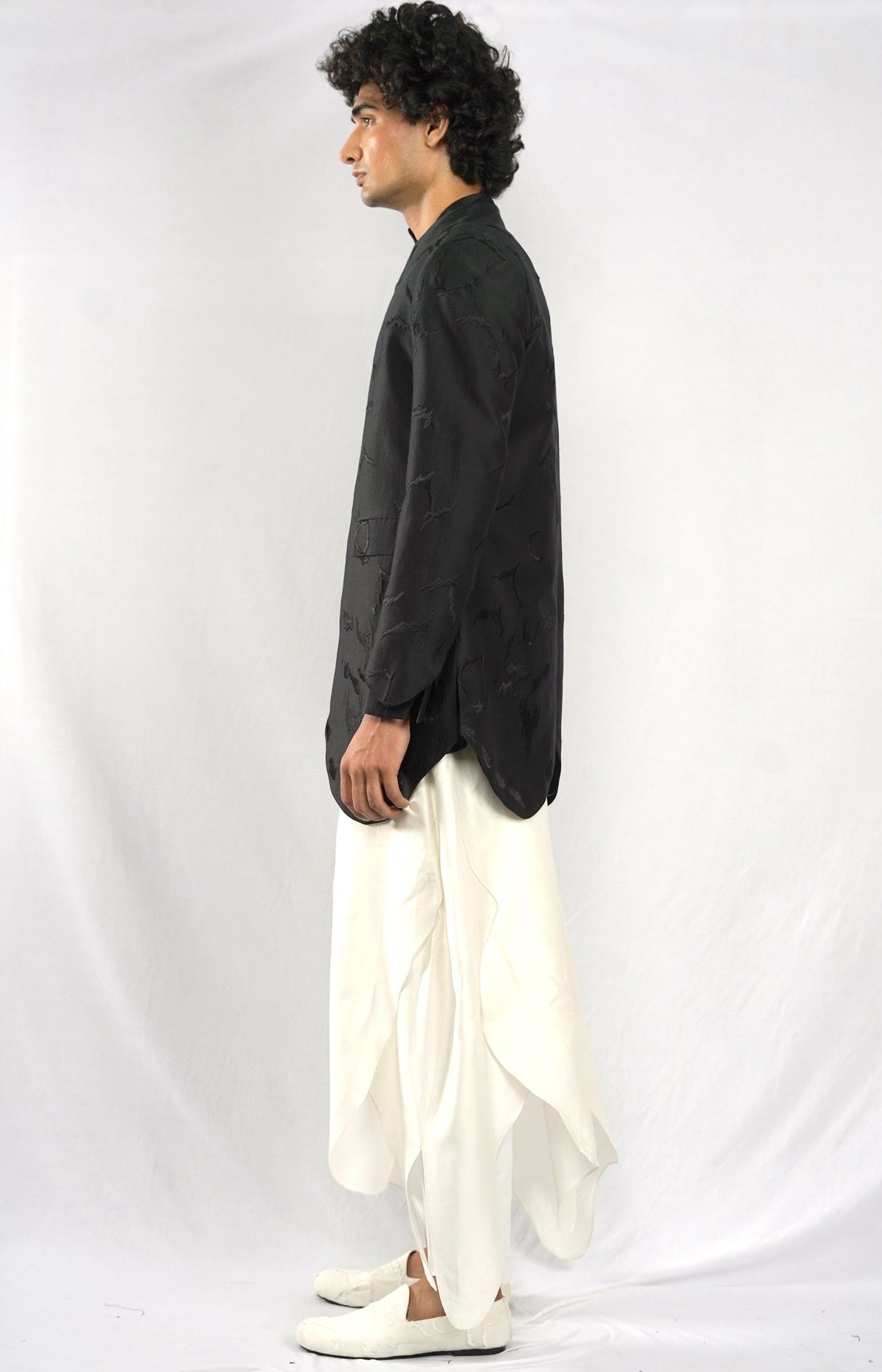 Moth Pattern Embroidered Bandhgala