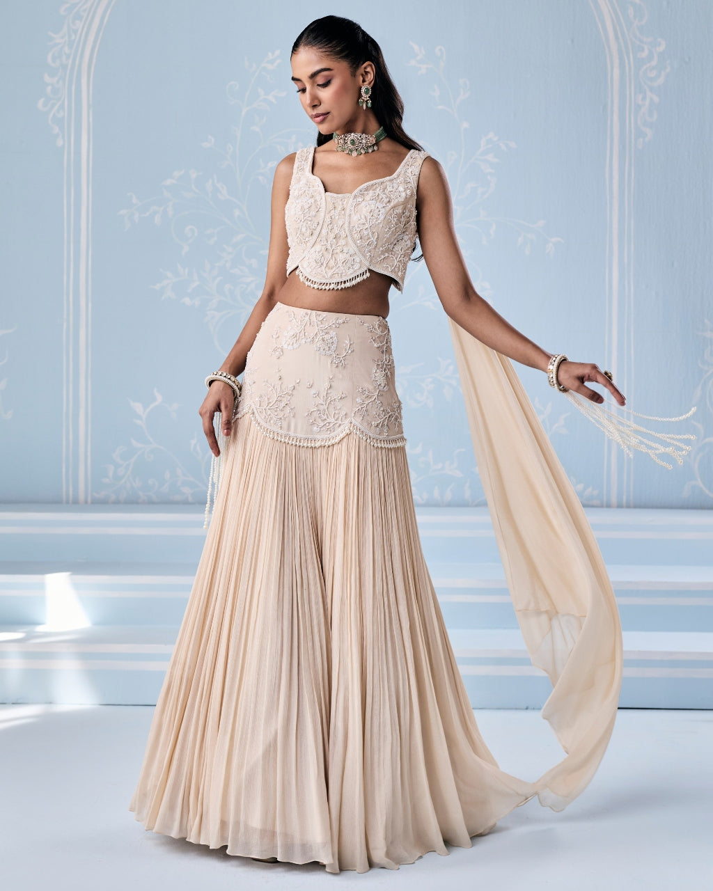 Marine Lehenga Set