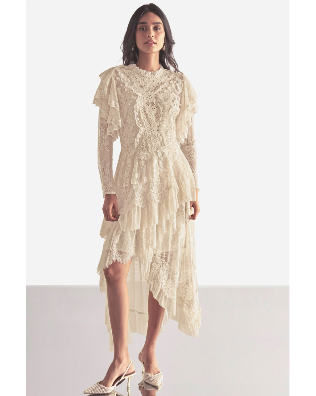 Cascading Lace Midi