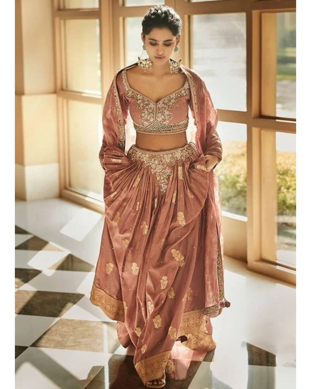 Old Rose Vintage Kashi Lehenga