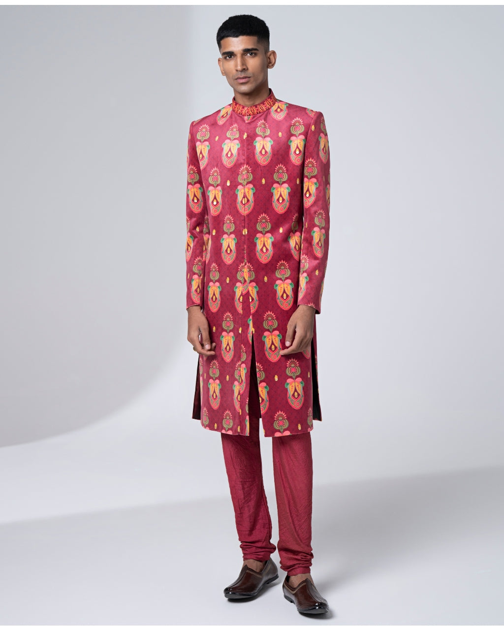 Signature Royal Maroon Sherwani Set