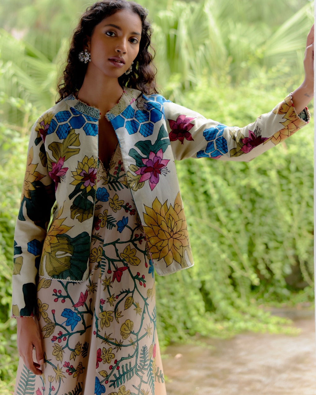 Rose floral jacket store