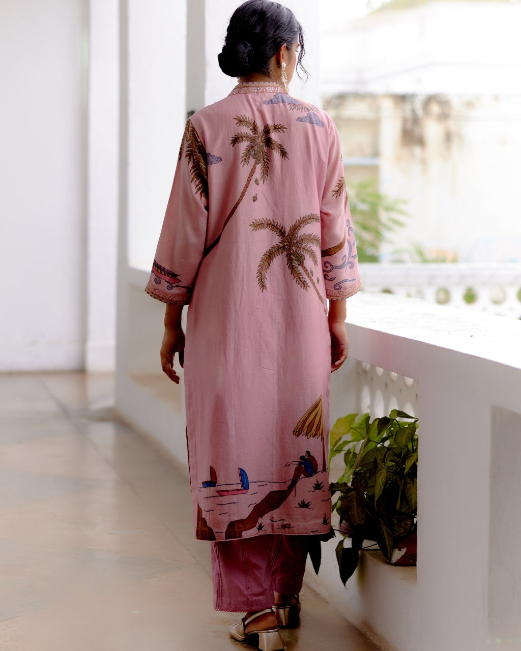 Rose Malabar Waves Kurta Set