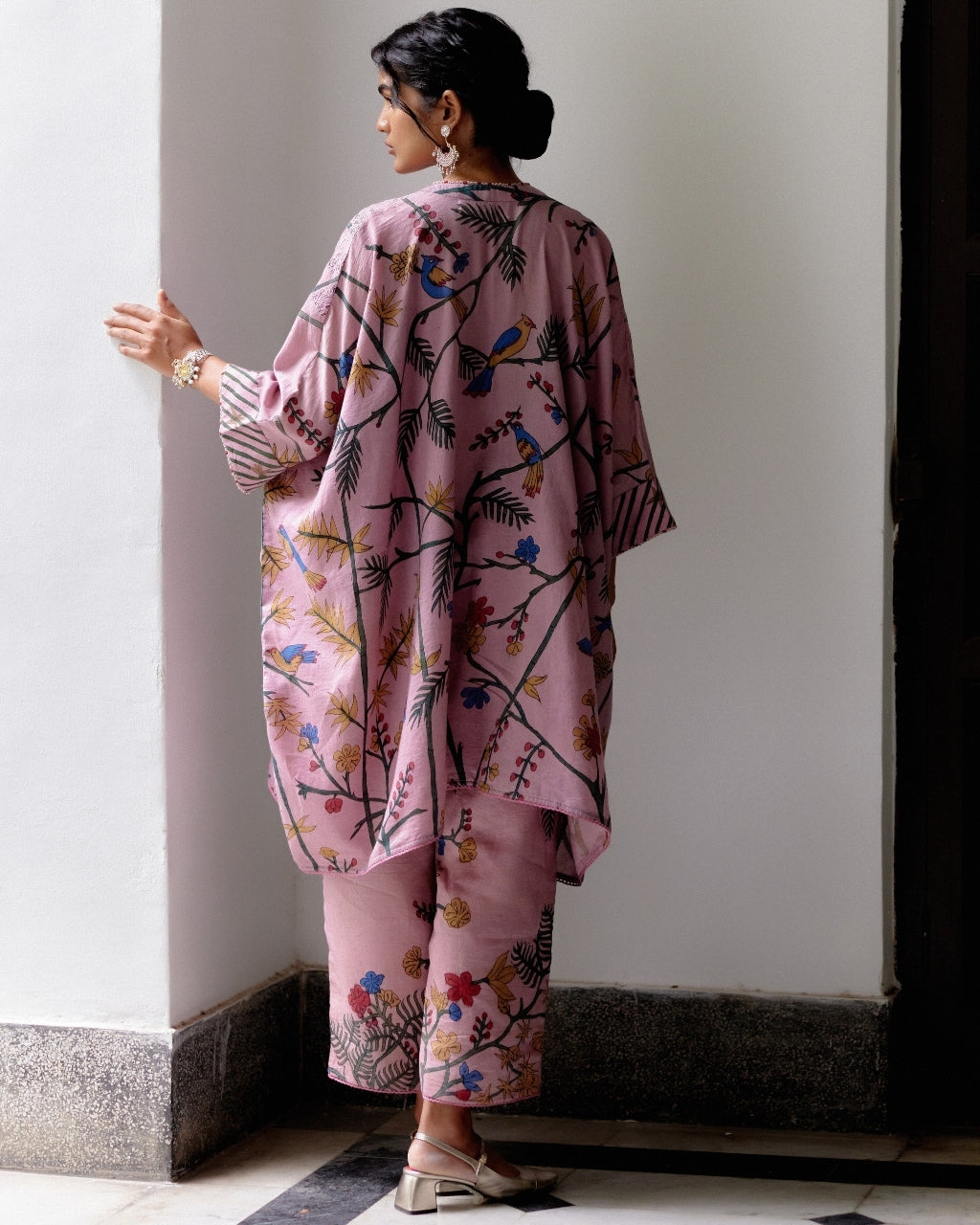 Rose Kaftan Kalamkari Set