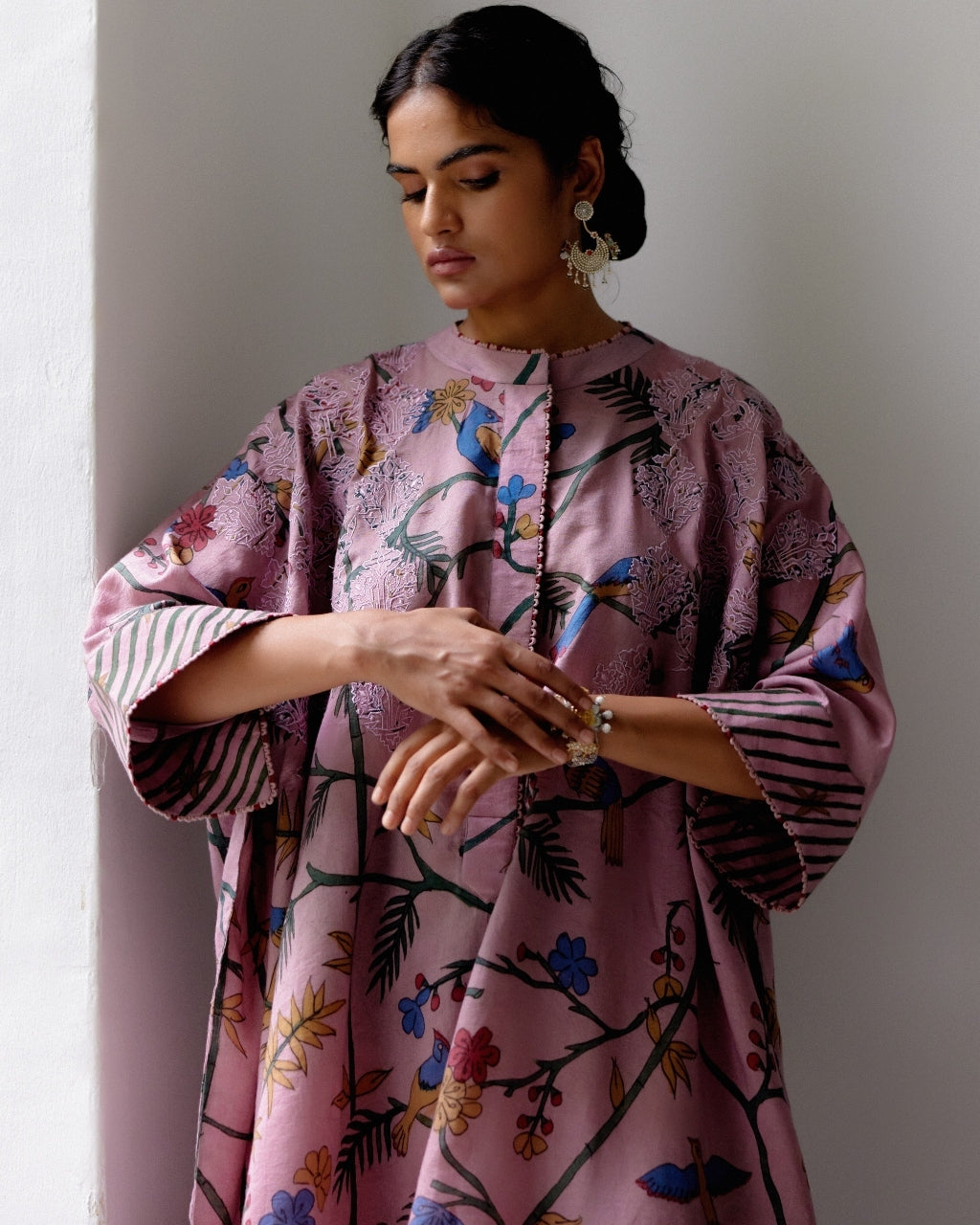 Rose Kaftan Kalamkari Set