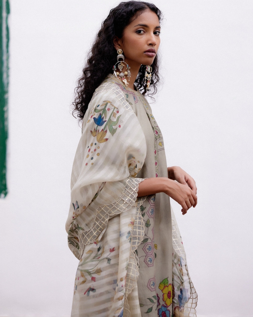 Grey Mosaic Kalamkari Kurta Set