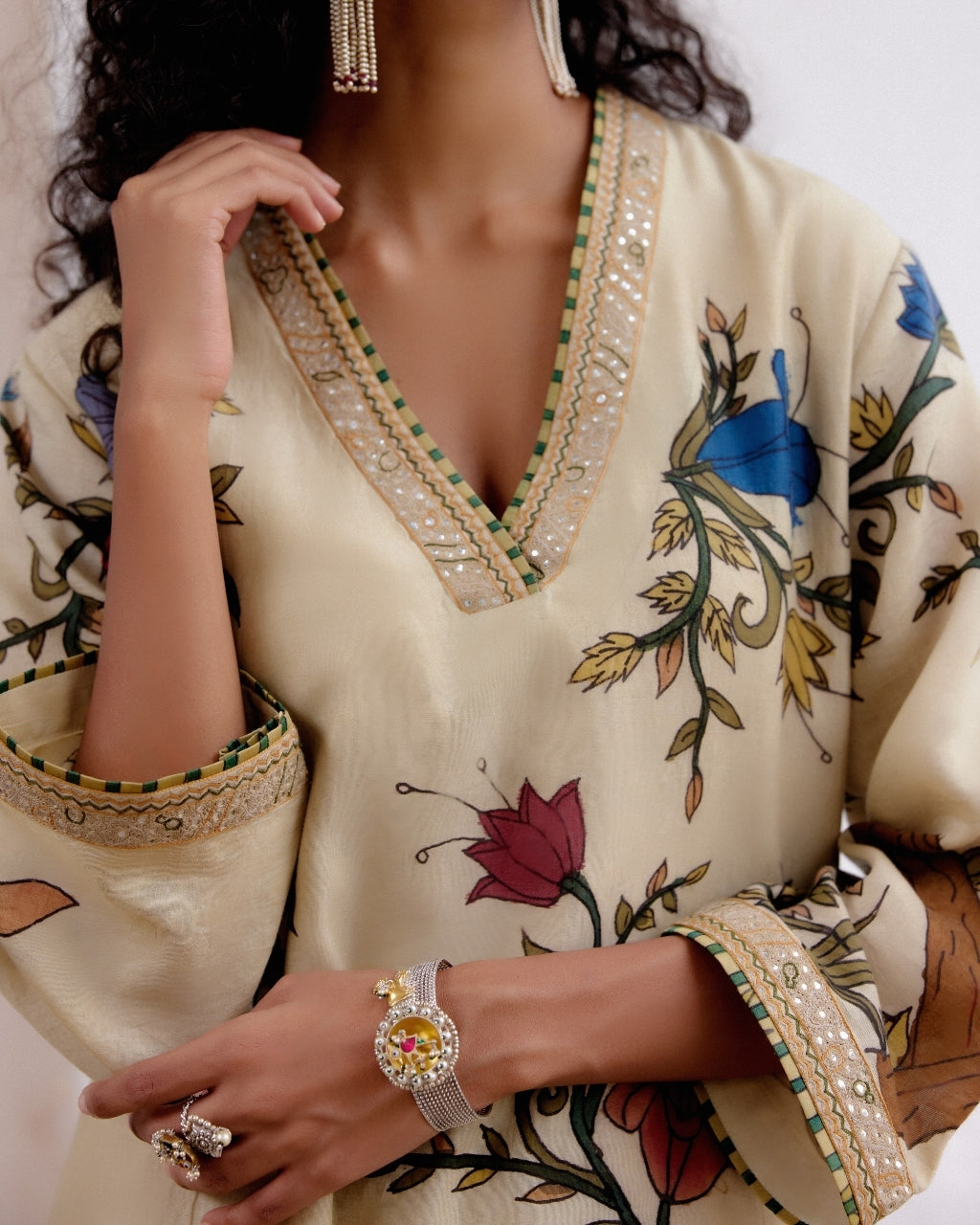 Ivory Malabar Leopard Kurta Set