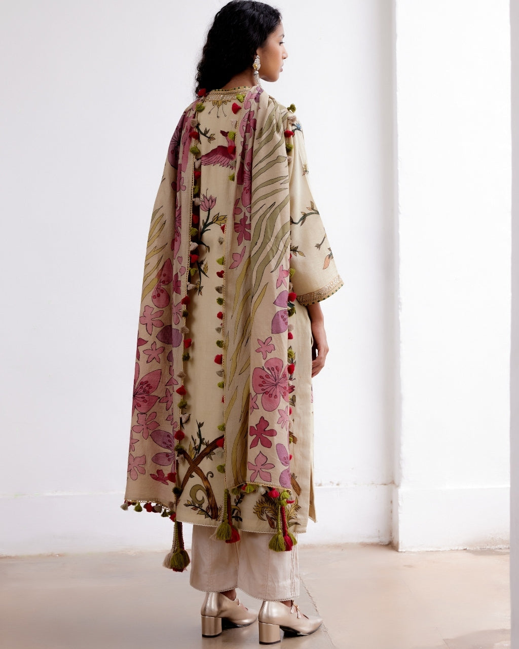 Ivory Malabar Leopard Kurta Set