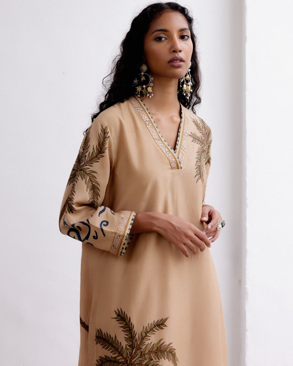 Almond Malabar Waves Kurta Set