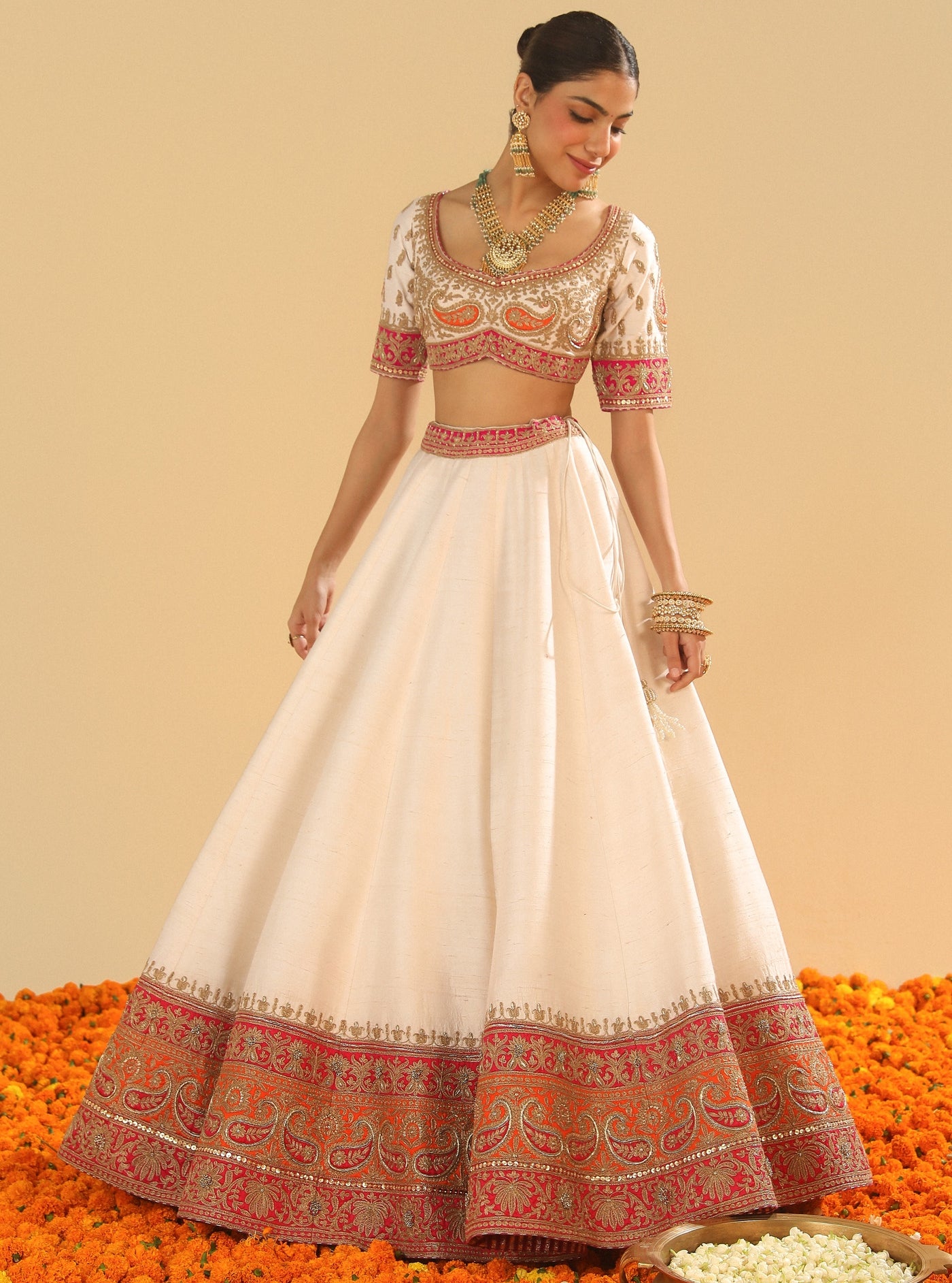 Sidra Daisy Ivory Lehenga Set