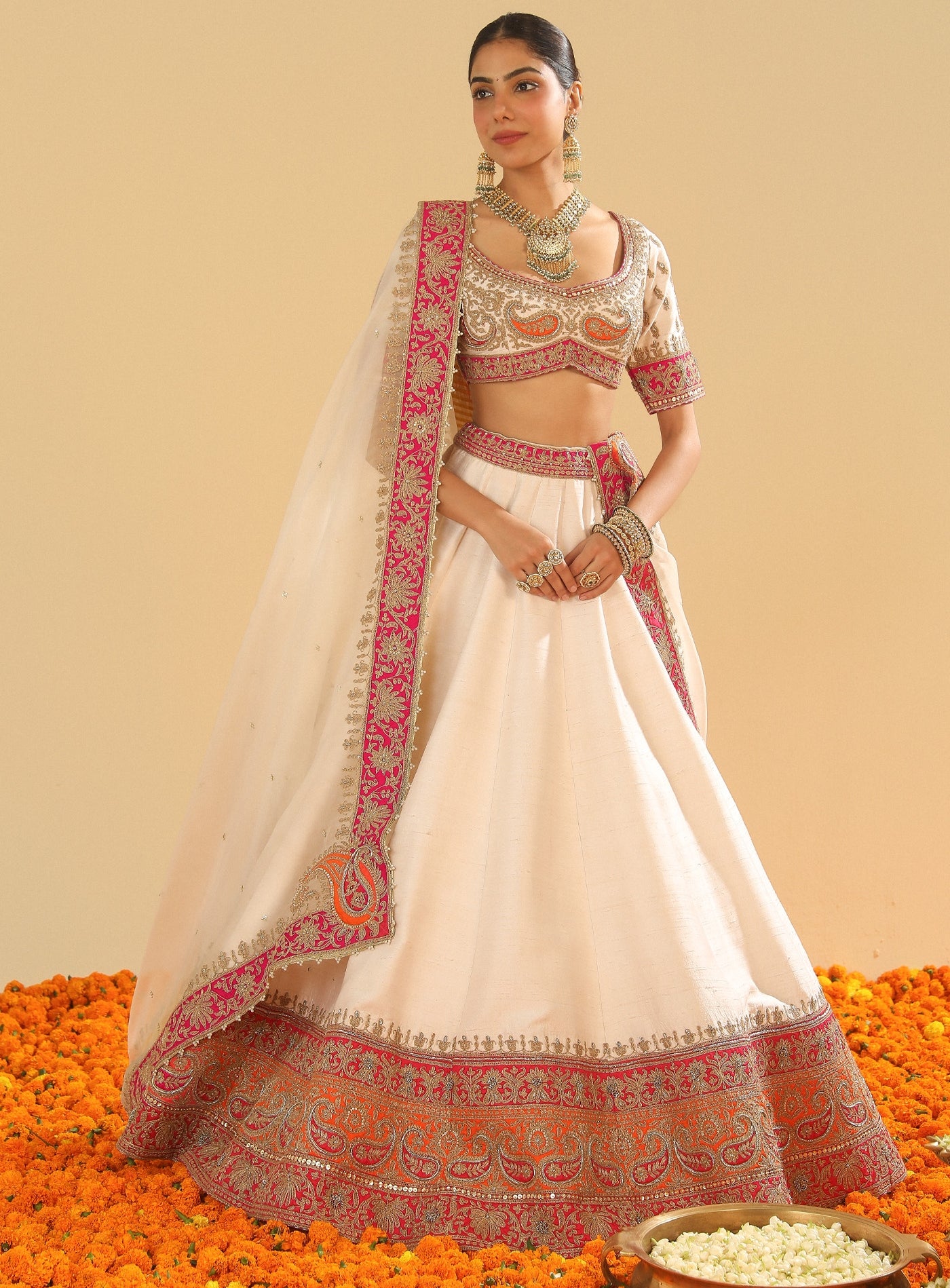 Sidra Daisy Ivory Lehenga Set