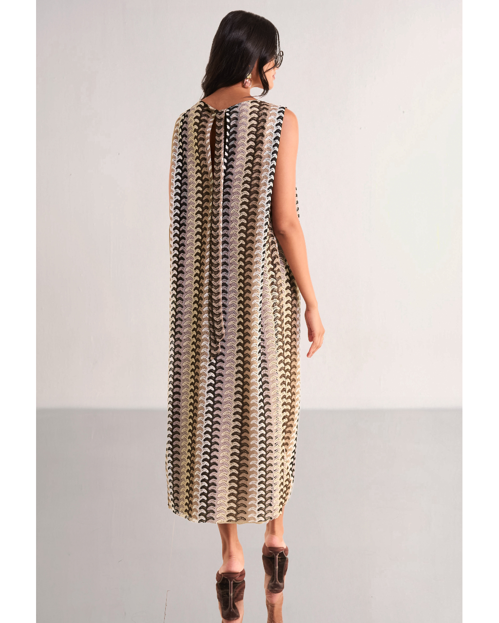 Crochet Knit Back Knot Midi