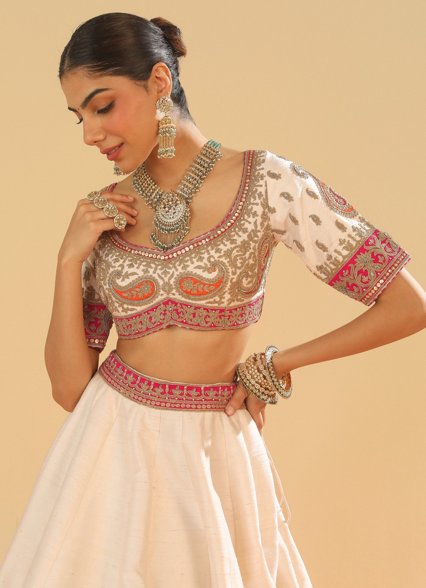 Sidra Daisy Ivory Lehenga Set