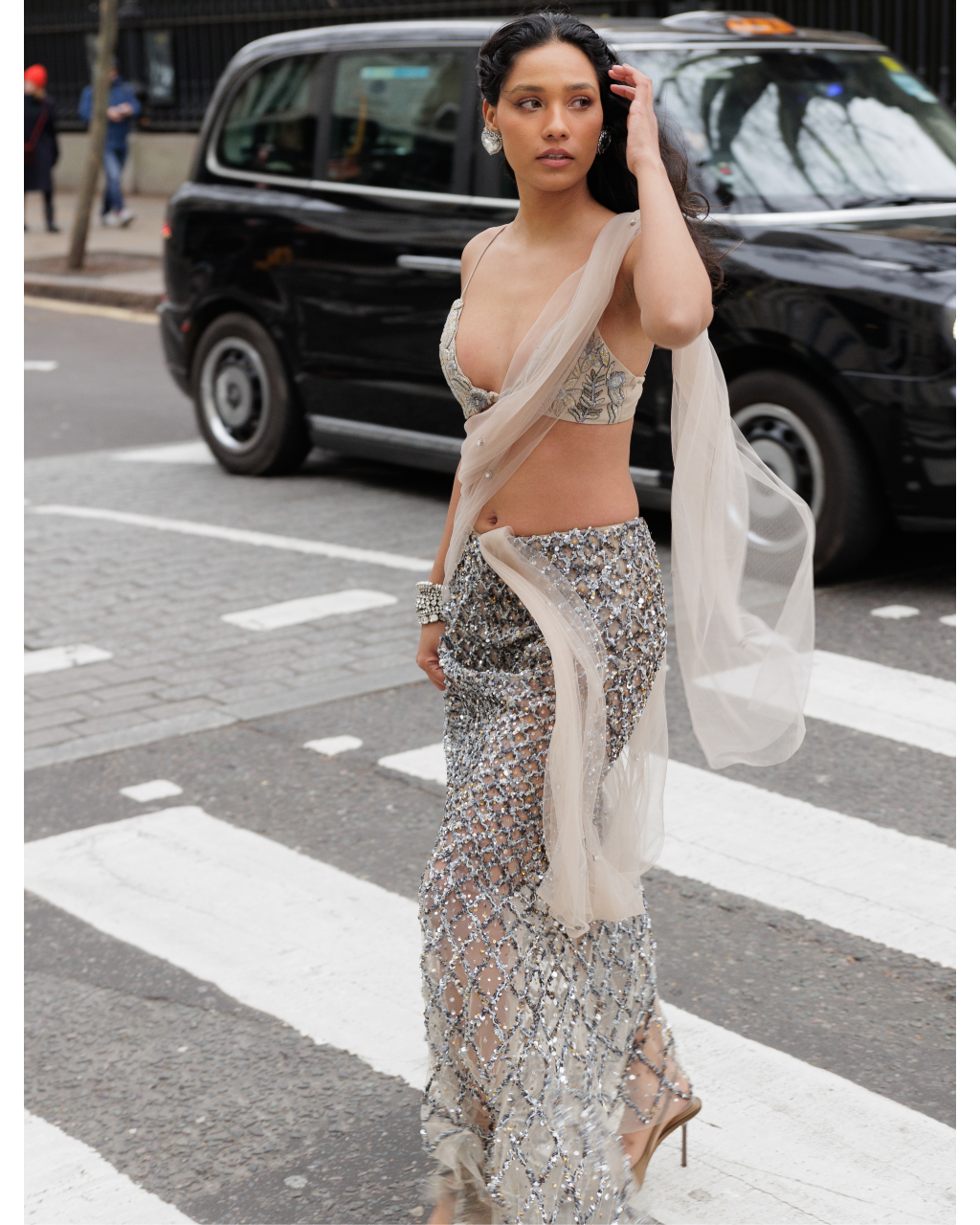 Silver Moon Sari Set