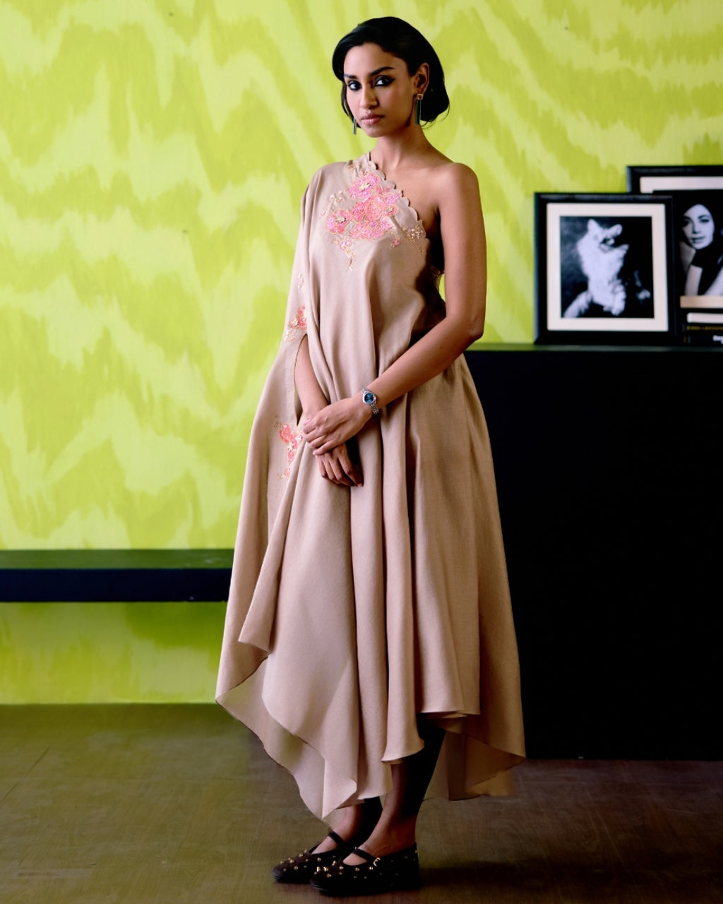 Mocha One Shoulder Dress