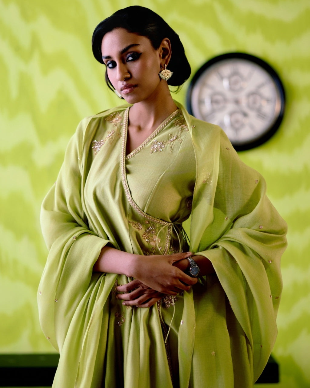 Green Apple Kallidar Angrakha Set