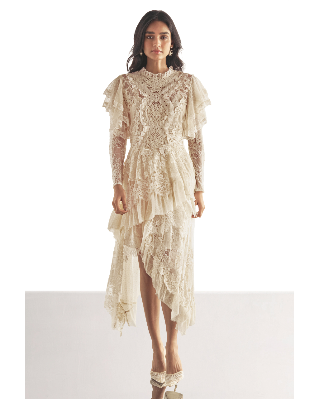 Cascading Lace Midi