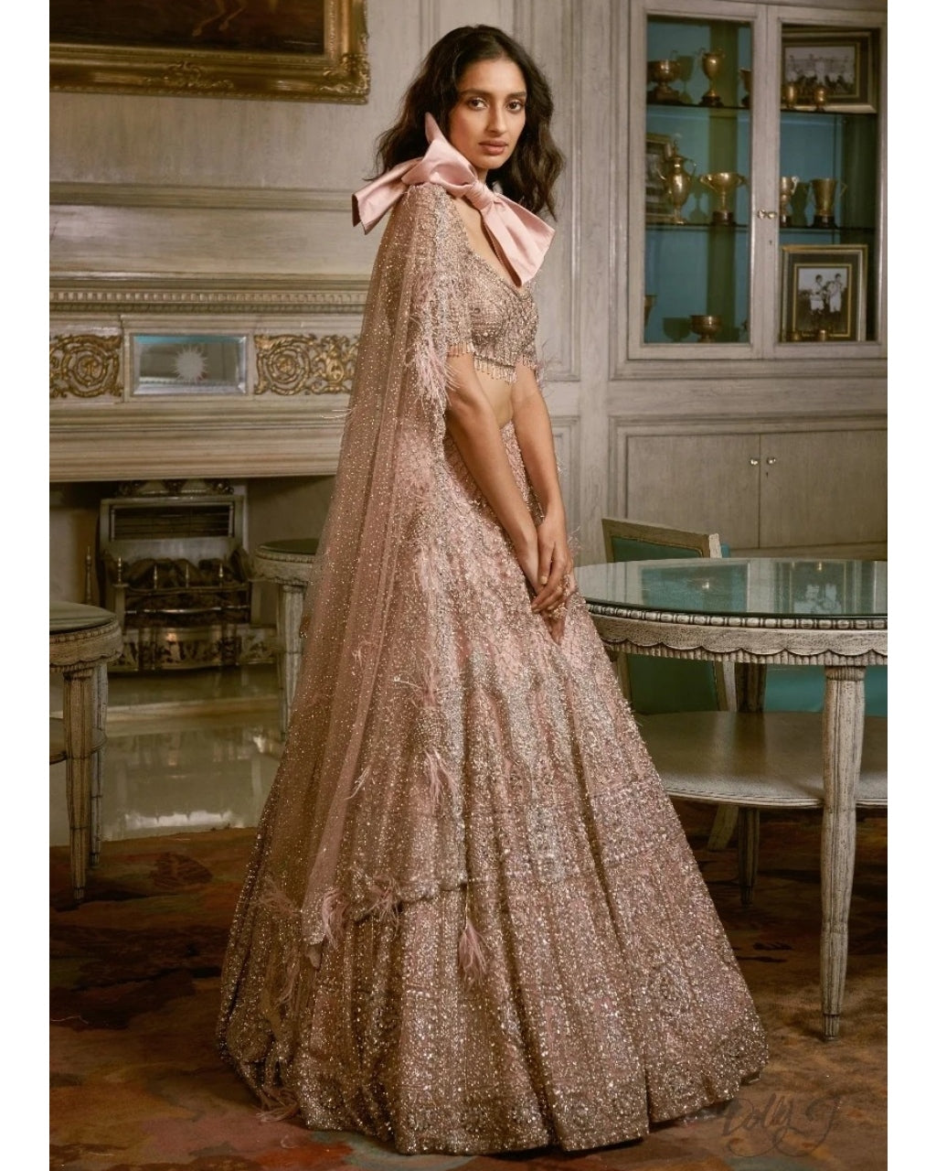 Nikolina Shimmer Tulle Bridal Lehenga Set