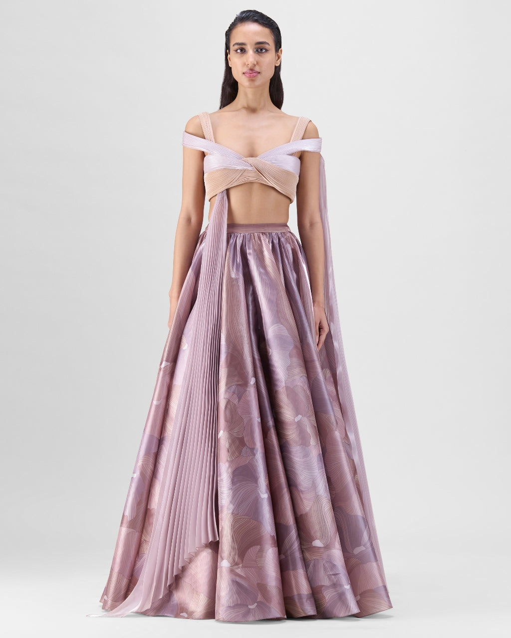 Skin Glazed Organza Skirt Set