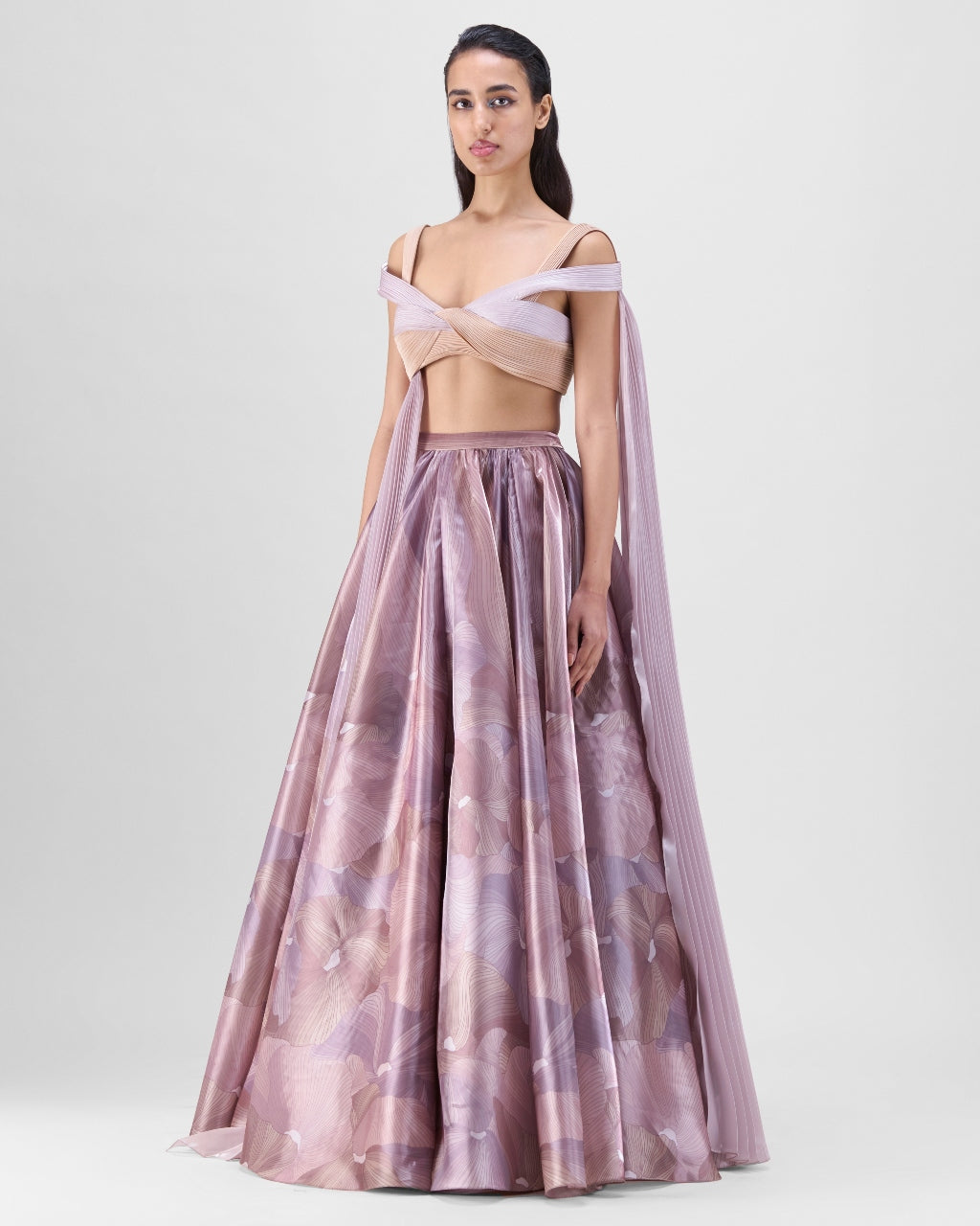 Skin Glazed Organza Skirt Set