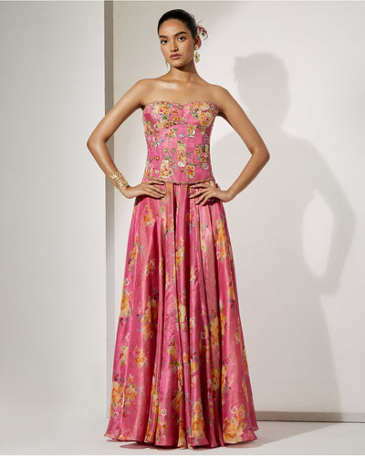 Rose Pink Corset & Skirt Set