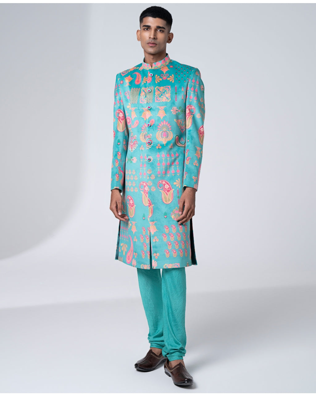 Signature Sea Green Sherwani Set