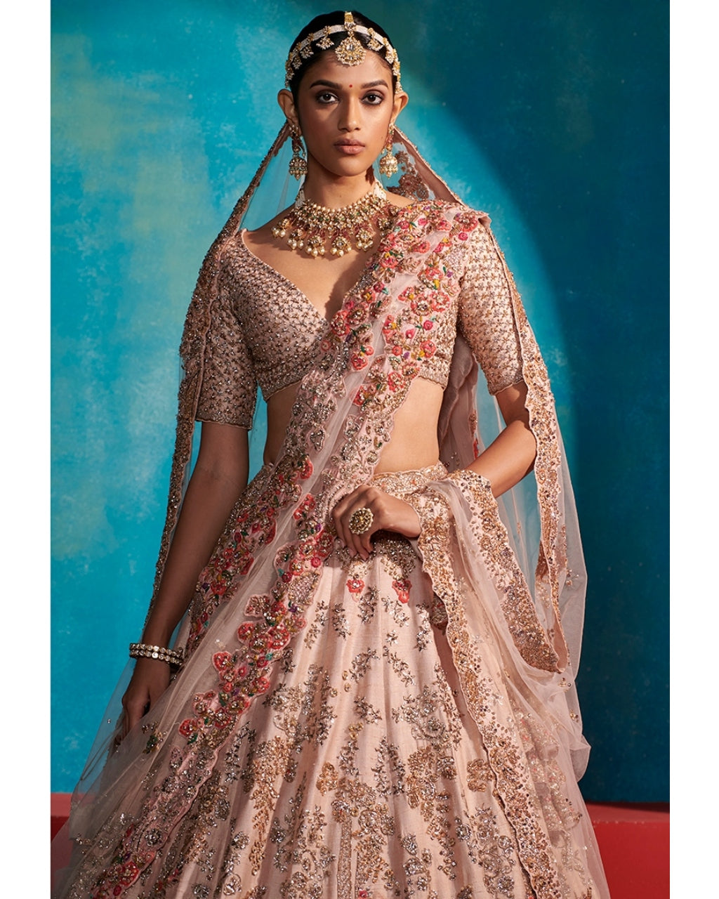 Etta Seashell Floral Garden Bridal Lehenga Set