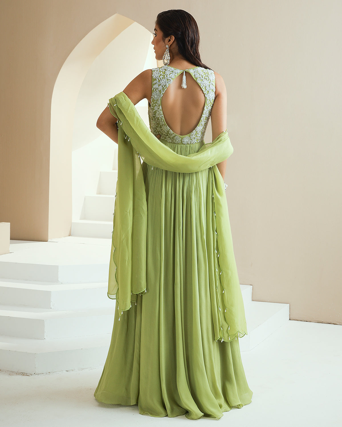 Glamorous Green Colour Ethnic Anarkali Dress For Charming Wedding Looks -  KSM PRINTS - 4193703