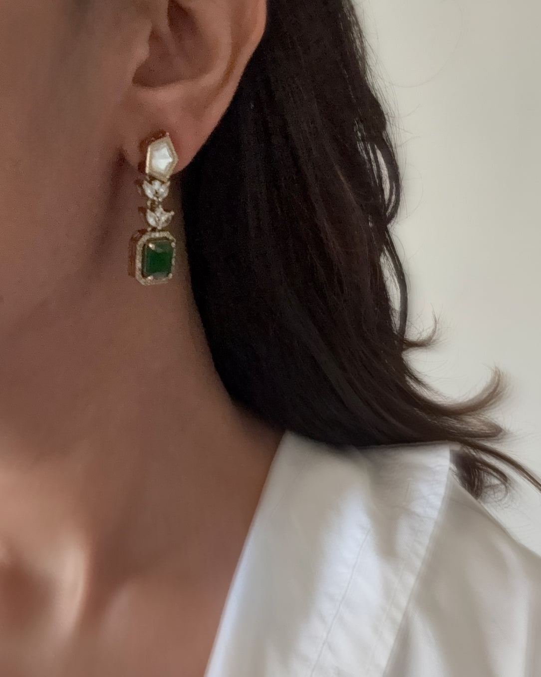 Ameli Green Victorian Earrings
