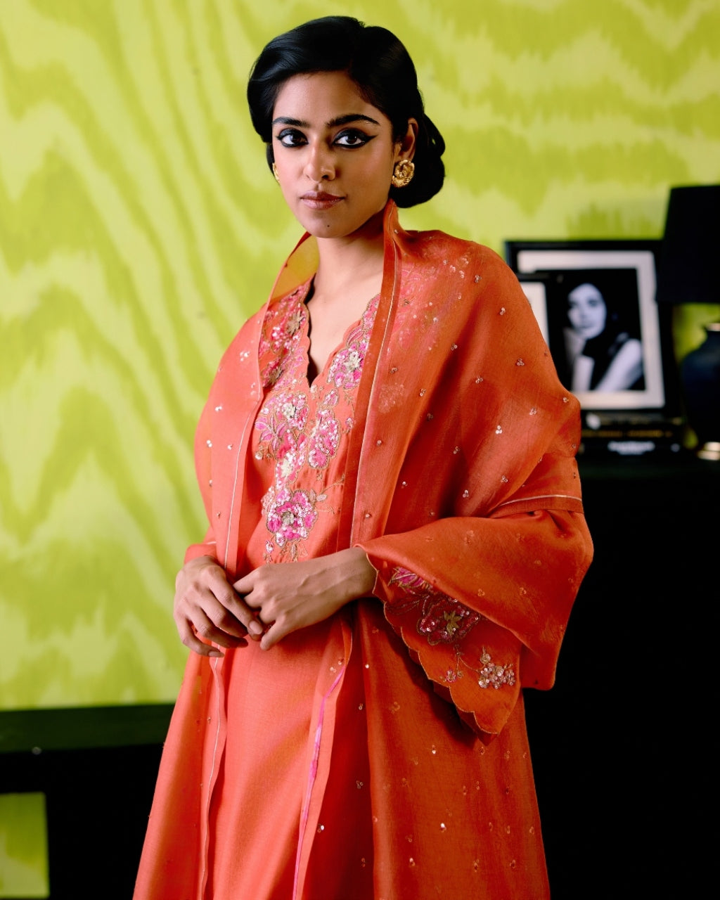 Rust Orange A-Line Kurta Set