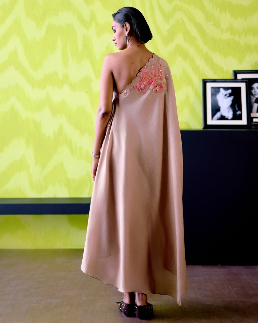 Mocha One Shoulder Dress