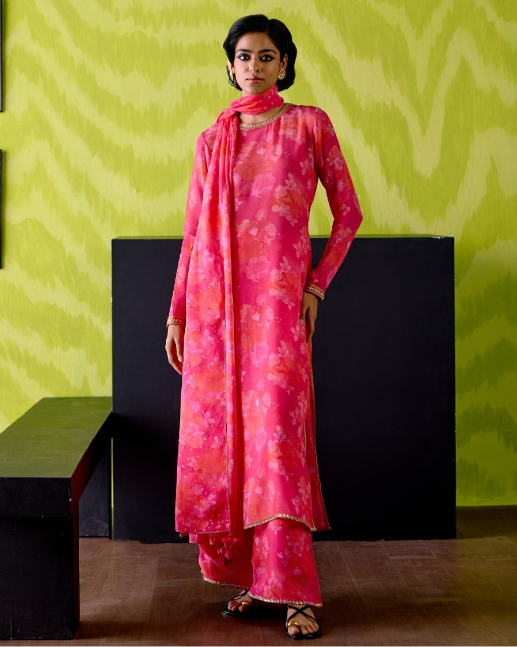 Fuchsia Pink Straight Kurta Set
