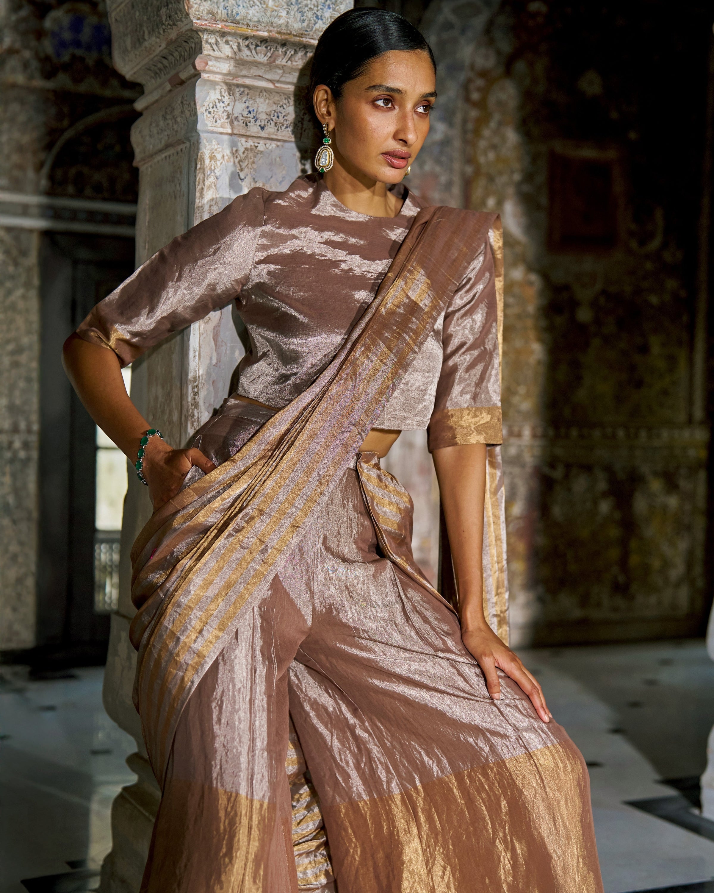 Benares Tissue Drape Pant Set