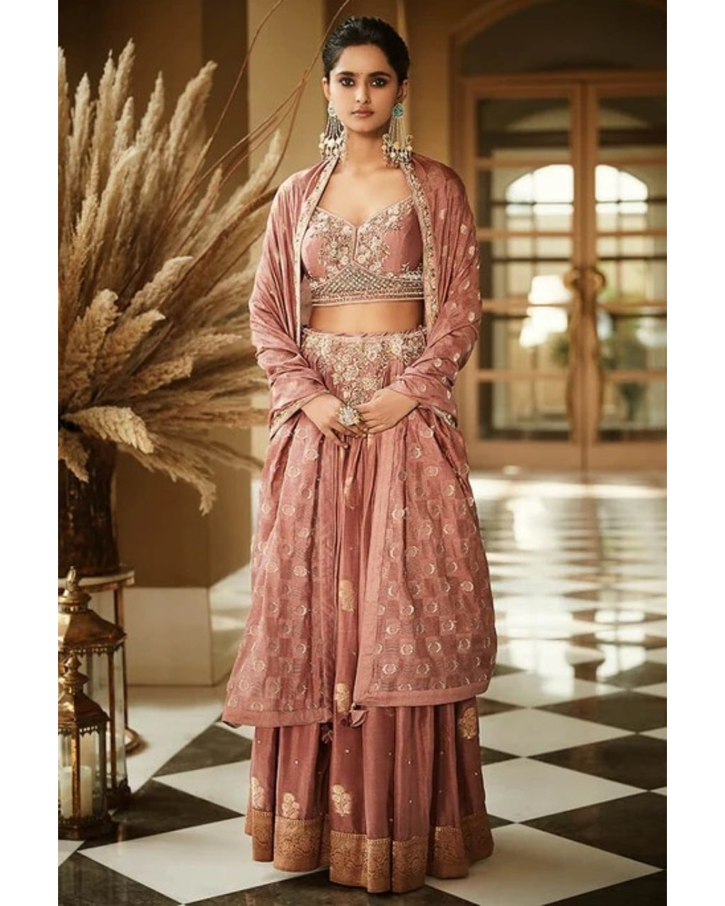 Old Rose Vintage Kashi Lehenga